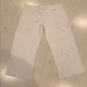 White drawstring sweatpants